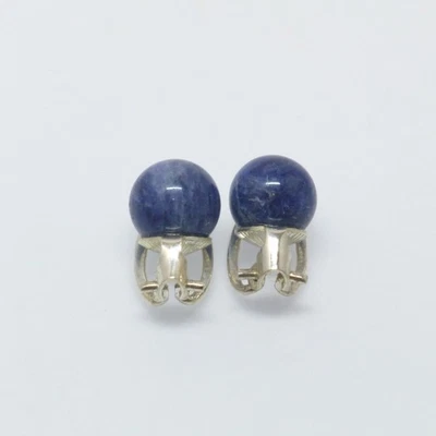 Ohrclips Sodalith  Kugeln 10mm Silber 925 - Bild 1 von 4