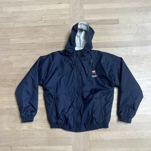 Vintage Jacket Adult M Blue Apple Computers Full Zip Hoodie Gear For Sports 90s - Picture 1 of 10