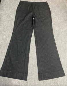 New York & Company SZ 10 Women’s Black Silver Metallic Pinstriped Wide Leg Pants - Picture 1 of 4