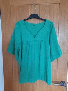 M&S Linen Blend Short Sleeve Blouse Size 18 - Picture 1 of 5