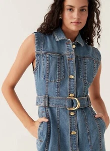 Sassy AJE “Darcie” Belted Denim Dress - size 10 - Picture 1 of 8
