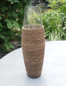 Tall Gift Art-By-Straits Glass Vase with Hessian Rope 40cm - Picture 1 of 8