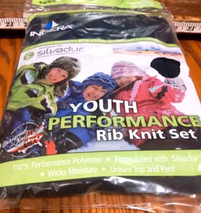 Boys-Girls Indera Mills Thermal Long Johns Underwear Set Black XLarge 18-20 - Picture 1 of 2