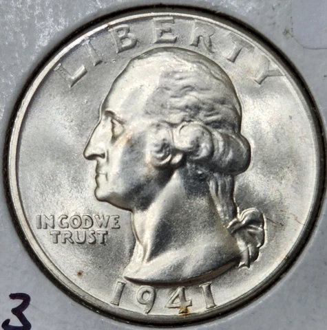 1941 D Washington Quarter, Choice BU Cover