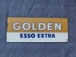 GOLDEN ESSO GAS PUMP GLASS INSERT REVERSE GRAPHIC VERY GOOD CONDITION - Picture 1 of 12