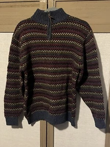PENDLETON 1/4 Zip Wool Knit Sweater Men Small Vintage Multicolor Grandpa - Picture 1 of 4