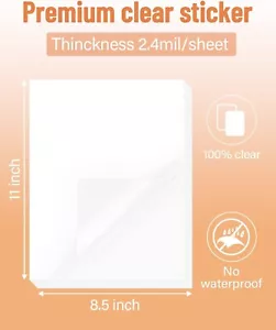 Glossy Matte 8.5"x11" Printable Vinyl Sticker Paper for Inkjet Laser -50 Sheets - Picture 1 of 9
