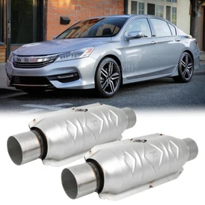For Honda Accord 2006-2024 Pair 2.5" In/Out Catalytic Converters w/ Heat Shield - Picture 1 of 15