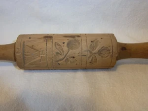 Rolling Pin SPRINGERLE COOKIE MOLD Antique German #QA - Picture 1 of 8