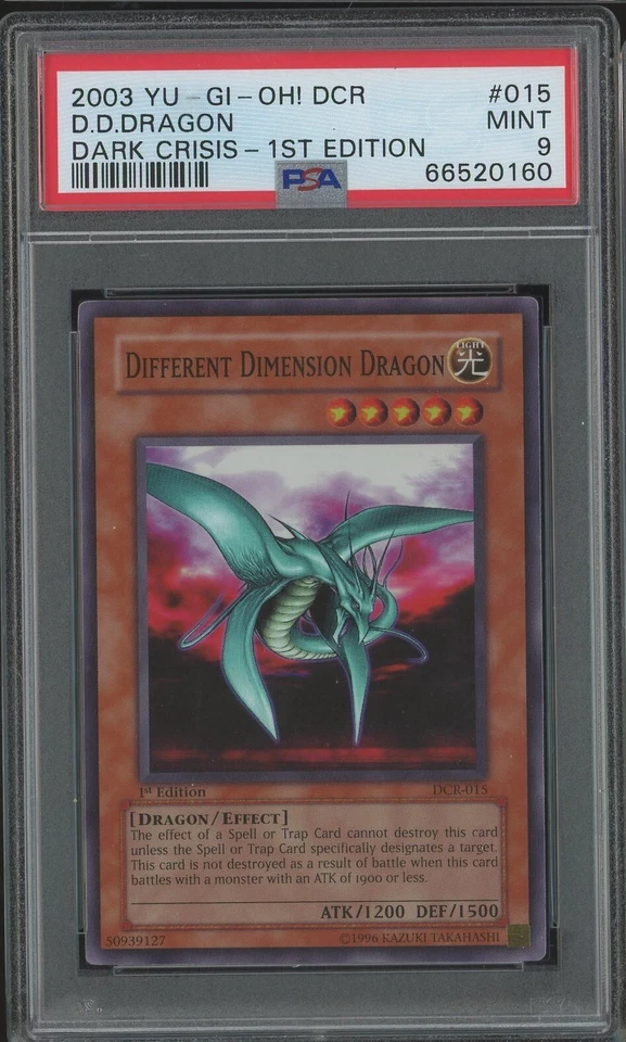 YuGiOh Different Dimension Dragon 1st Edition DCR-015 PSA 9 MINT Super Rare Dark - Image 1 of 1