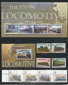 Niue, Rhodesia, SWA, trains, locomotives, complete mint sets and blocks MNH/VG - Picture 1 of 1