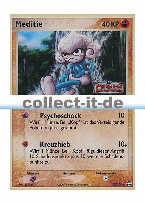 Pokemon EX Power Keepers 55/108 - Meditie - Reverse Holo Deutsch - Bild 1 von 1