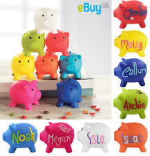 Personalised PIGGY BANK Custom Money Box Pot Savings Fund Coins Hand Drawn Gift