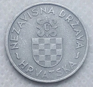 2 Kune 1941. Kroatien, Kroatien Münze, Ustasa NDH WWII Deutschland Italien, Zink! - Bild 1 von 2