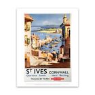 St Ives Cornwall Glorious sand Ideal Bathing 28x35cm Art Print Railway Posters