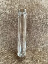 VINTAGE GLASS RIBBED TALL VANITY TOOTHBRUSH JAR, HATPIN HOLDER FOR TRAVEL  6.5"