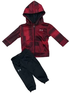 Under Armour 6/9M Bebé Sudadera con Capucha/Pantalón Corredor Conjunto Granate/Negro - Imagen 1 de 10