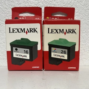 Lexmark 26 & 16 - Color Print Cartridge & Black - NEW - Factory Sealed - Picture 1 of 6