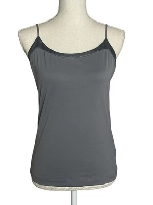 Banana Republic Petite Medium Gray Satin Trim Cami Camisole Minimalistic Grunge - Image 1 of 4