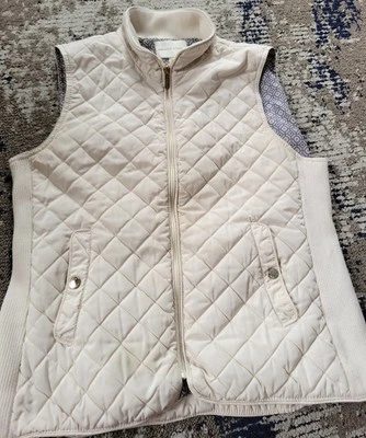 Adrienne Vittadini Chaleco Acolchado Marfil Cremallera Mujer’s Grande Foto 1 de 4