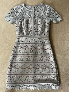Reiss Orchid Short Ice Blue Lace Occasion Dress UK10 - Picture 1 of 13