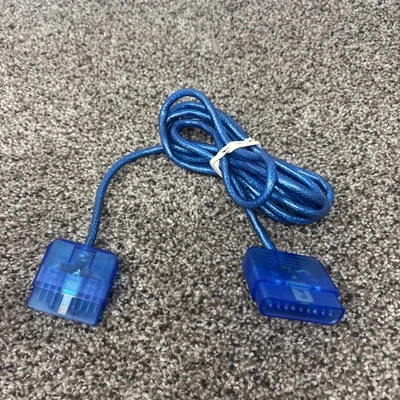 PlayStation 2 PS or PS2 Controller Extension Cable Clear Blue - Image 1 of 2