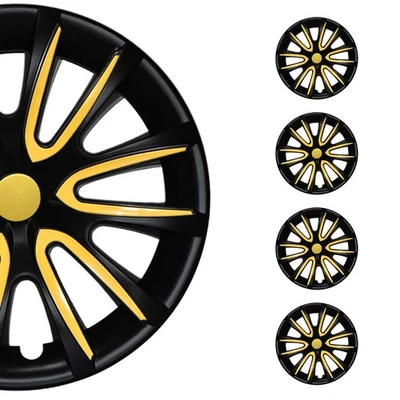 16" Wheel Covers Hubcaps for Dodge Journey Black Matt Yellow Matte - Image 1 of 4