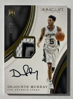 2016-17 Panini Immaculate Rookie Patch Auto RPA DeJounte Murray RC 34/99 - Image 1 of 2