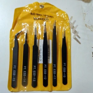 Set 6 Tweezers Fine, Extra Fine & Curved Tips and 3 more styles See Photos - Picture 1 of 11