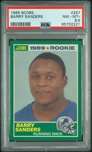 Barry Sanders - 1989 Score RC #257 Detroit Lions HOF Rookie - PSA 8.5 - Picture 1 of 2