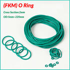 Green Metric FKM Rubber O Ring Seals 2mm Cross Section 5mm-220mm Outside Dia