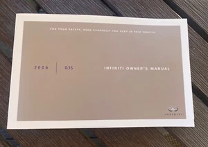 Infiniti G35 Owner's Manual 2006 Book 06 Free Shipping - Picture 1 of 2