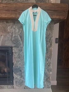 Sail To Sable sleeveless linen maxi tunic in turquoise Large - Picture 1 of 8