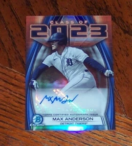 2023 Bowman Draft - Max Anderson Auto Class Of 2023 #23A-MA - Detroit Tigers - Picture 1 of 3