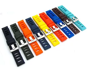 Correa de reloj de silicona estilo escalera ISO 20 mm 22 mm 24 mm 9 colores pines libres C087 - Imagen 1 de 11