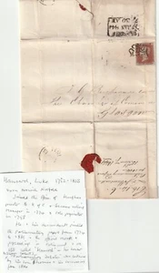 1844 LONDON HANSARD LETTER =7= IN MALTESE CROSS TO T BUCHANAN GLASGOW COMMERCE - Picture 1 of 3