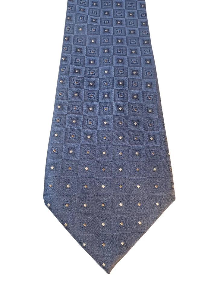 Corbata de diseñador Dockers para hombre azul blanco gris geométrica resistente a las manchas Foto 1 de 4