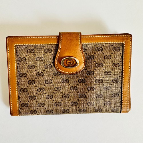 AUTENTICO PORTAFOGLIO PIEGHEVOLE GUCCI MICRO GG VINTAGE MADE IN ITALY