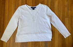 Polo Ralph Lauren Sweatshirt Top white Crew Neck Sweater size 6 kids u1 - Picture 1 of 11