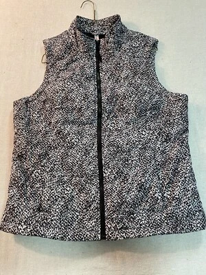 Women's exertek-Size Large Full Zippered Vest -Blk/Wht/Gray- 2 Front Zip Pockets - Image 1 of 4
