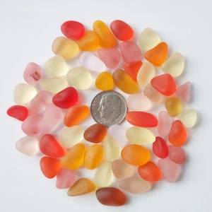 Medium 10-16 mm Undrilled Beach Glass Sea Glass Beads For Jewelry Use - Picture 1 of 64