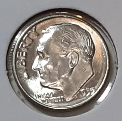 1955 Roosevelt Dime  P - BU - SILVER Cover