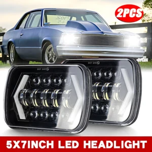 DOT Pair 7x6" 5x7" INCH LED Headlights Hi/Lo DRL For Ford F-150 1981-1984 F-250 - Picture 1 of 9