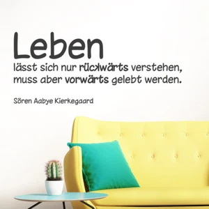 Wandtattoo Zitat "Leben lässt sich nur..." Wandaufkleber Wandsticker Wanddeko - Bild 1 von 2
