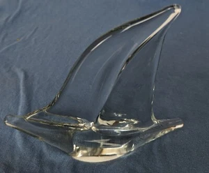 Pisapapeles velero de vidrio soplado transparente barco estatuilla náutica decoración - Imagen 1 de 10