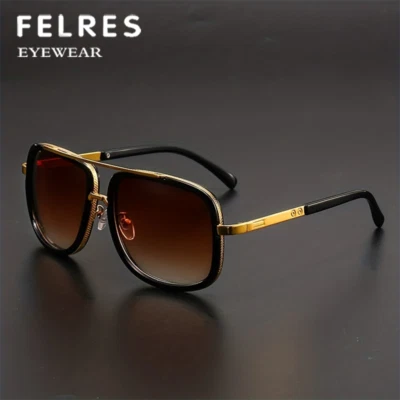 Óculos de sol feminino quadrado de metal 145 mm tamanho grande óculos de festa clássicos para dirigir - Imagem 1 de 4