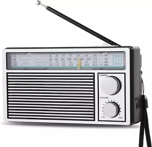 Radios Portable AM FM Retro Radio, Transistor Radios with Loud Speakers, Batt... - Picture 1 of 7