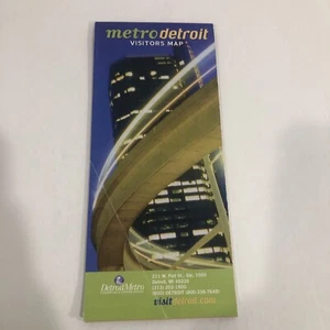 Road Map, Metro Detroit Visitors Map 2005, USED with Wearing - Picture 1 of 4