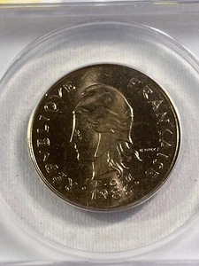 1986 French Polynesia 100 Francs Graded MS 66 by ANACS Low Mintage - Picture 1 of 4
