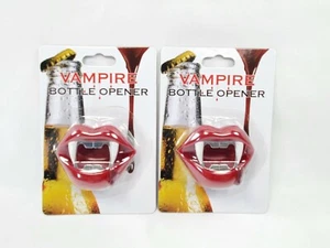 2Pack Vampire Bottle Opener Vampire Teeth Cap Opener - Dracula Lid Removing 2Pck - Picture 1 of 12